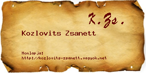 Kozlovits Zsanett névjegykártya
